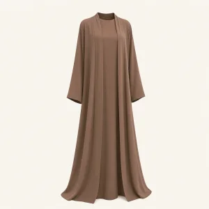 Set abaya modesto da donna in due pezzi con abito interno