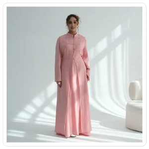 Women's Two-Piece Modest Abaya Set with Inner Dress