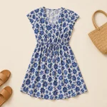 Abito estivo linea A con scollo a V da donna