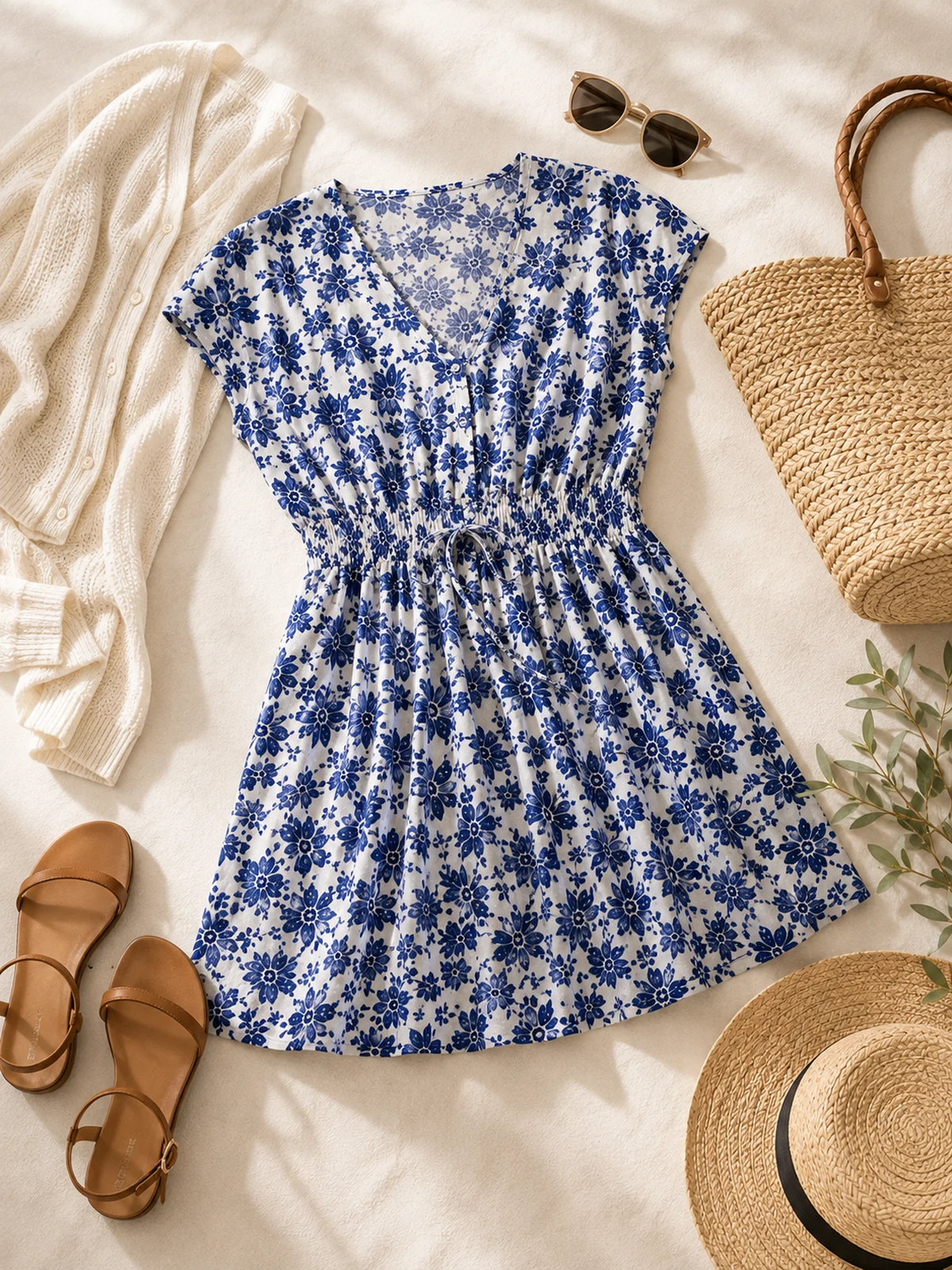 Styling casual per l abito estivo con scollo a V