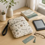 Custodia lavabile in tessuto con zip per libri
