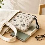 Custodia lavabile in tessuto con zip per libri