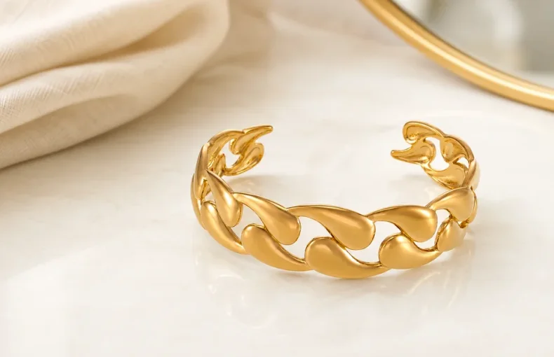 Waterdrop Open Cuff Armreif: Edelstahl Fit und Styling Guide