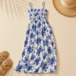 Vestito maxi boho donna con tasche per mare