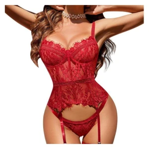 Damen Lingerie-String aus Spitze mit Perlendetail