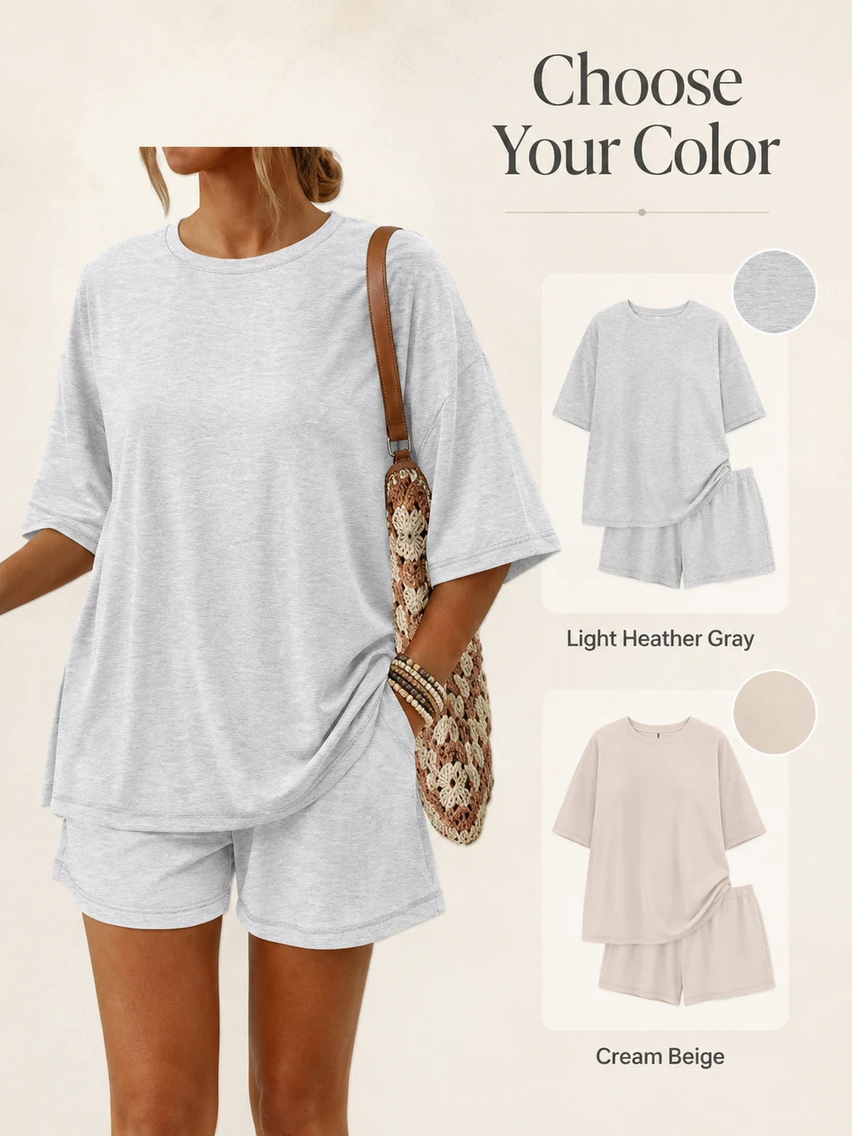 Guía de color Light Heather Gray y Cream Beige