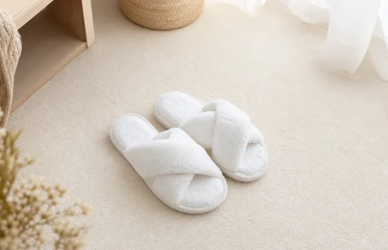 Pantufas de Pelucia com Tiras Cruzadas: Tamanho, Fit e Casa