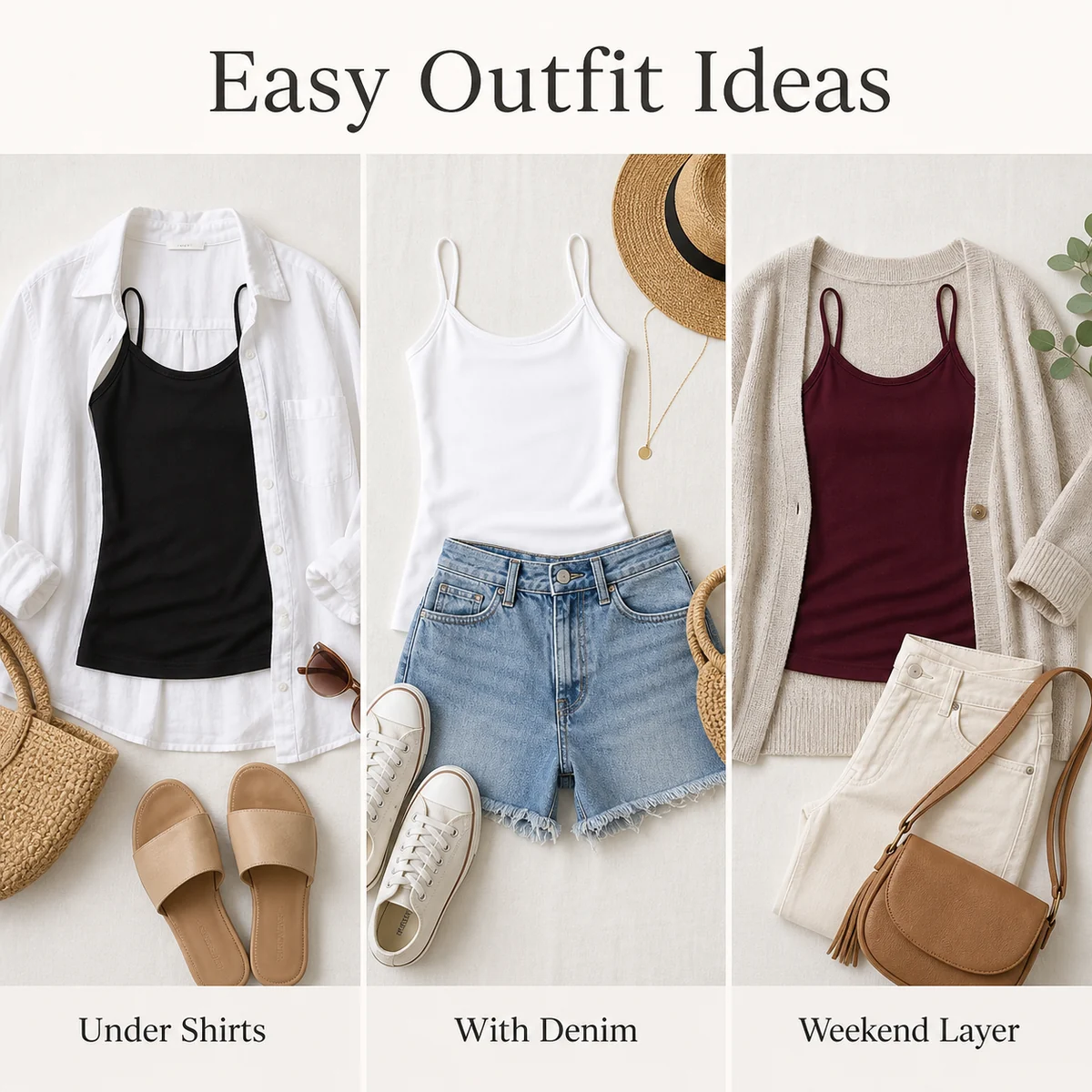 Everyday use scene for Women's Stretch Spaghetti Strap Tank Top