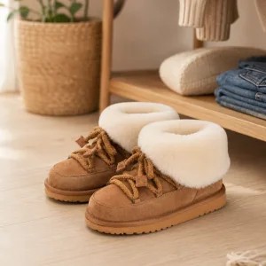Women's Suede Lace-Up Ankle Boots: Sheepskin Lining, US5-11 Fit and Care Guide