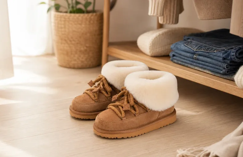 Bottines Femme en Daim a Lacets: Doublure Sheepskin, US5-11 et Entretien