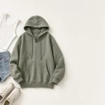 Damen Y2K Fleece Zip Hoodie für den Alltag