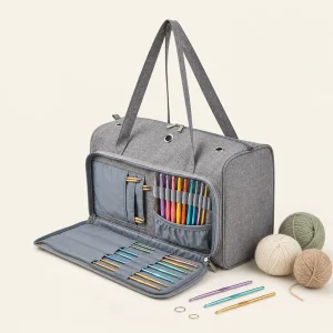 Borsa per uncinetto e filati con custodia
