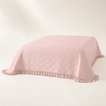 Colcha rosa matelassada com babado – Três tamanhos