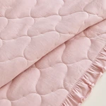 Colcha rosa matelassada com babado – Três tamanhos