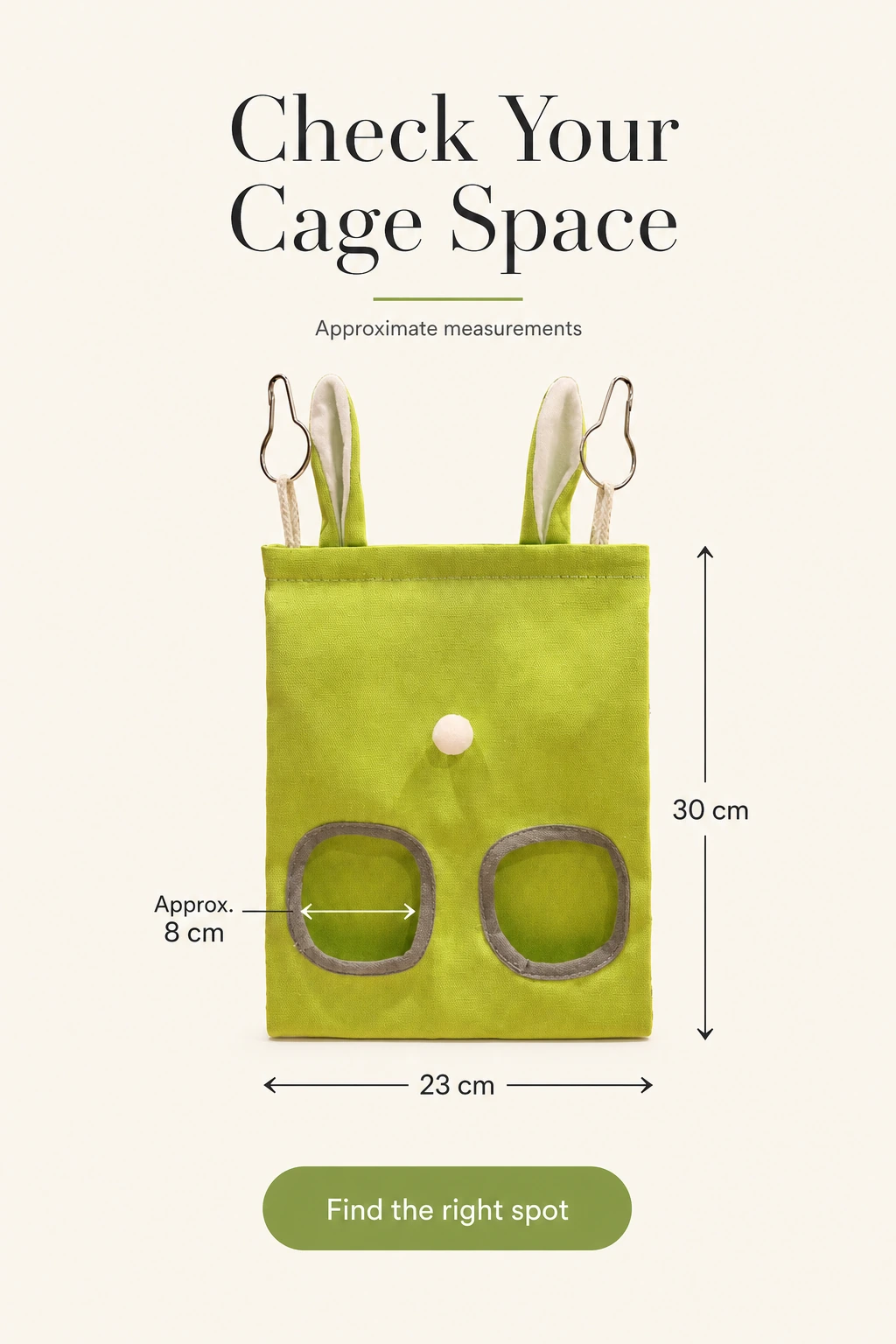 Dimensions du sac : 23 cm de large sur 30 cm de haut
