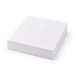 Stack of white square sheets showing their layered edges