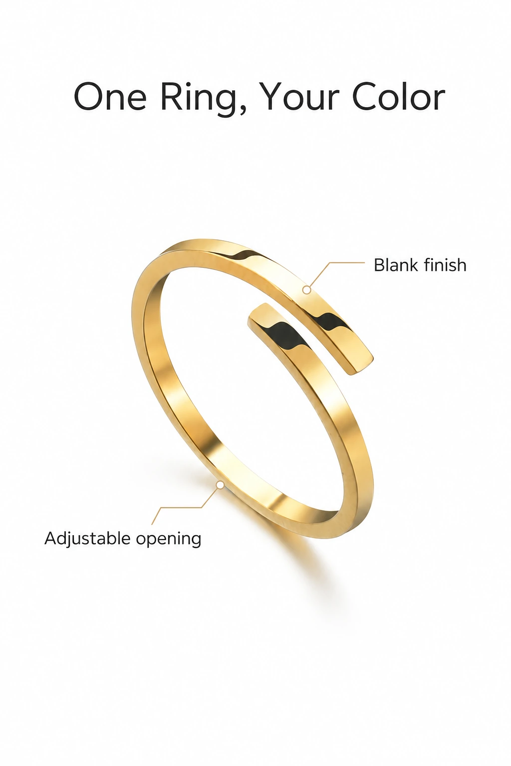 Single blank gold-color ring with order-content labels