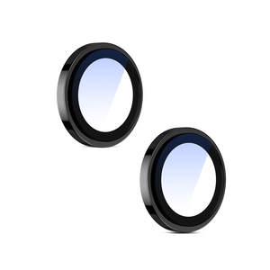 Two black-rimmed camera lens protector rings shown on white for the dual-camera option.