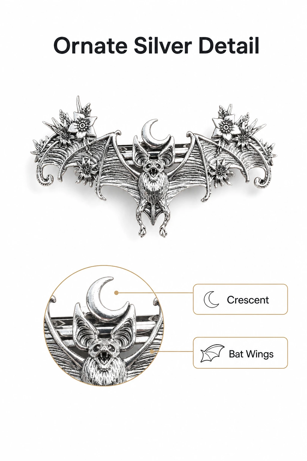 Front of Style 05 with enlarged crescent and wing details