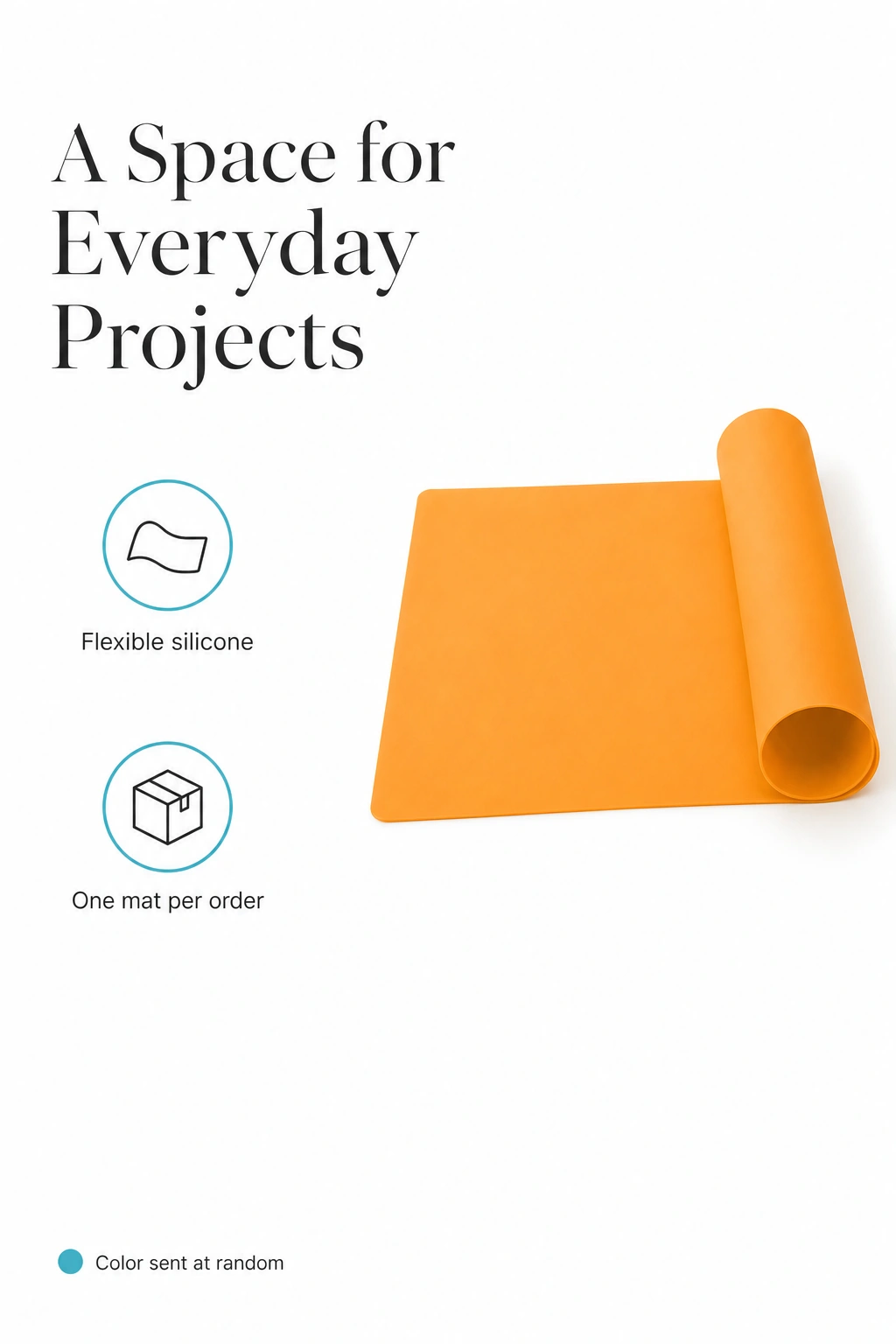 Orange silicone mat with symbols for flexibility, one mat per unit and random color