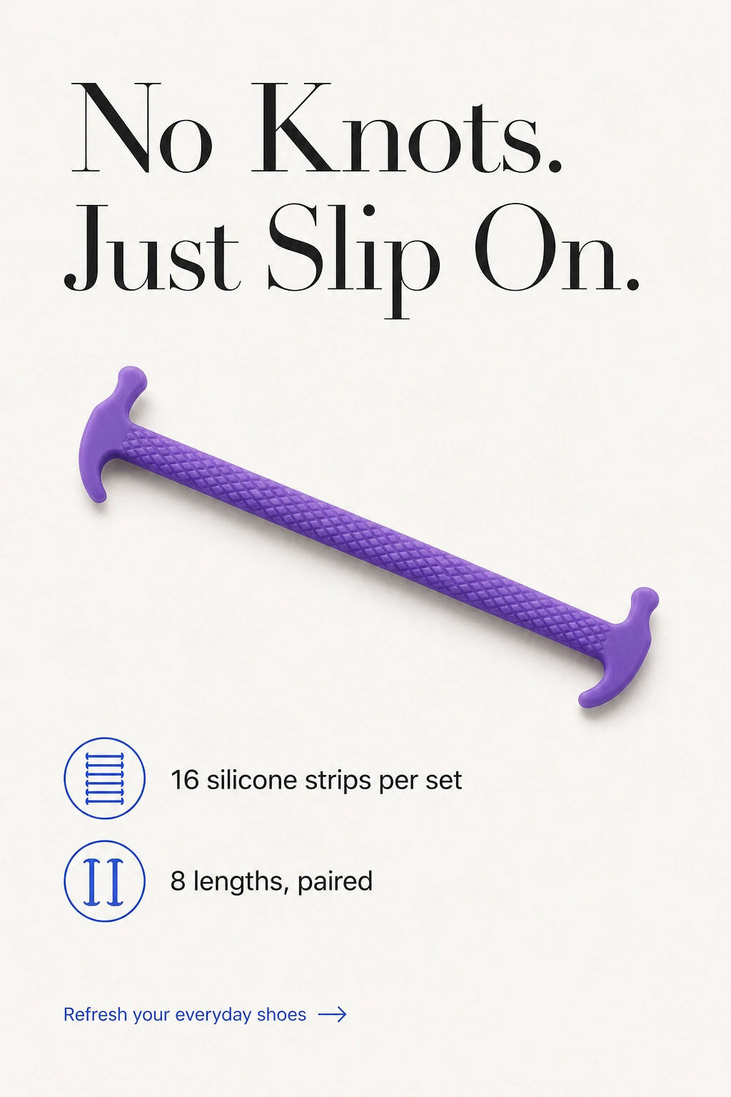 Striscia viola in silicone con ganci e informazioni sul set da 16