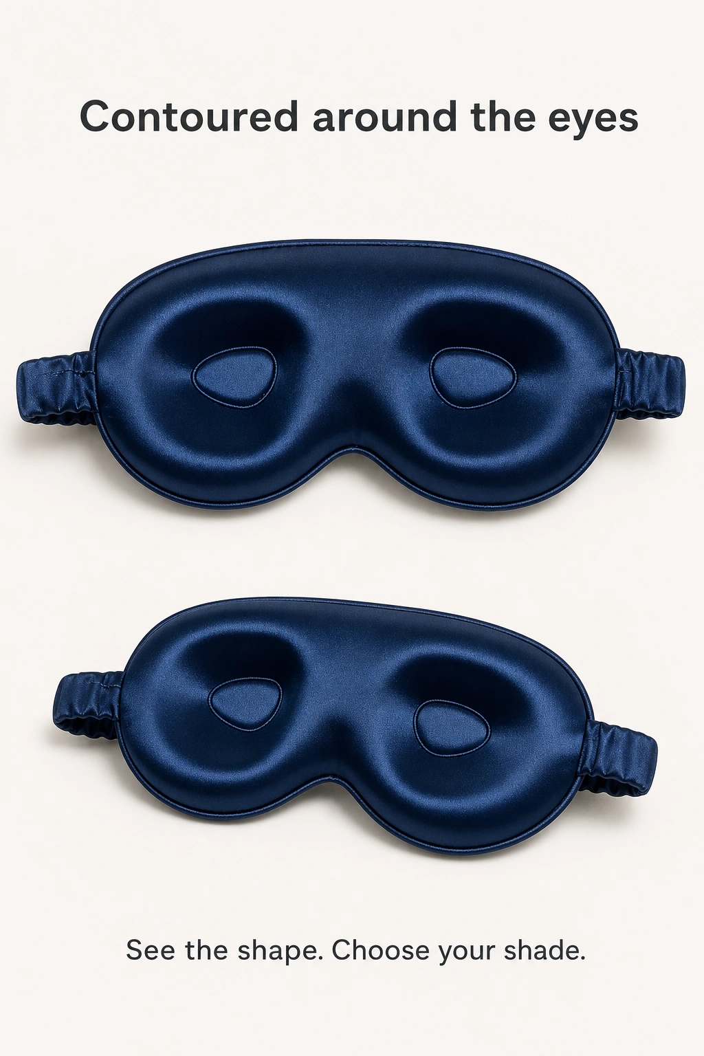 Intérieur profilé autour des yeux du masque bleu marine