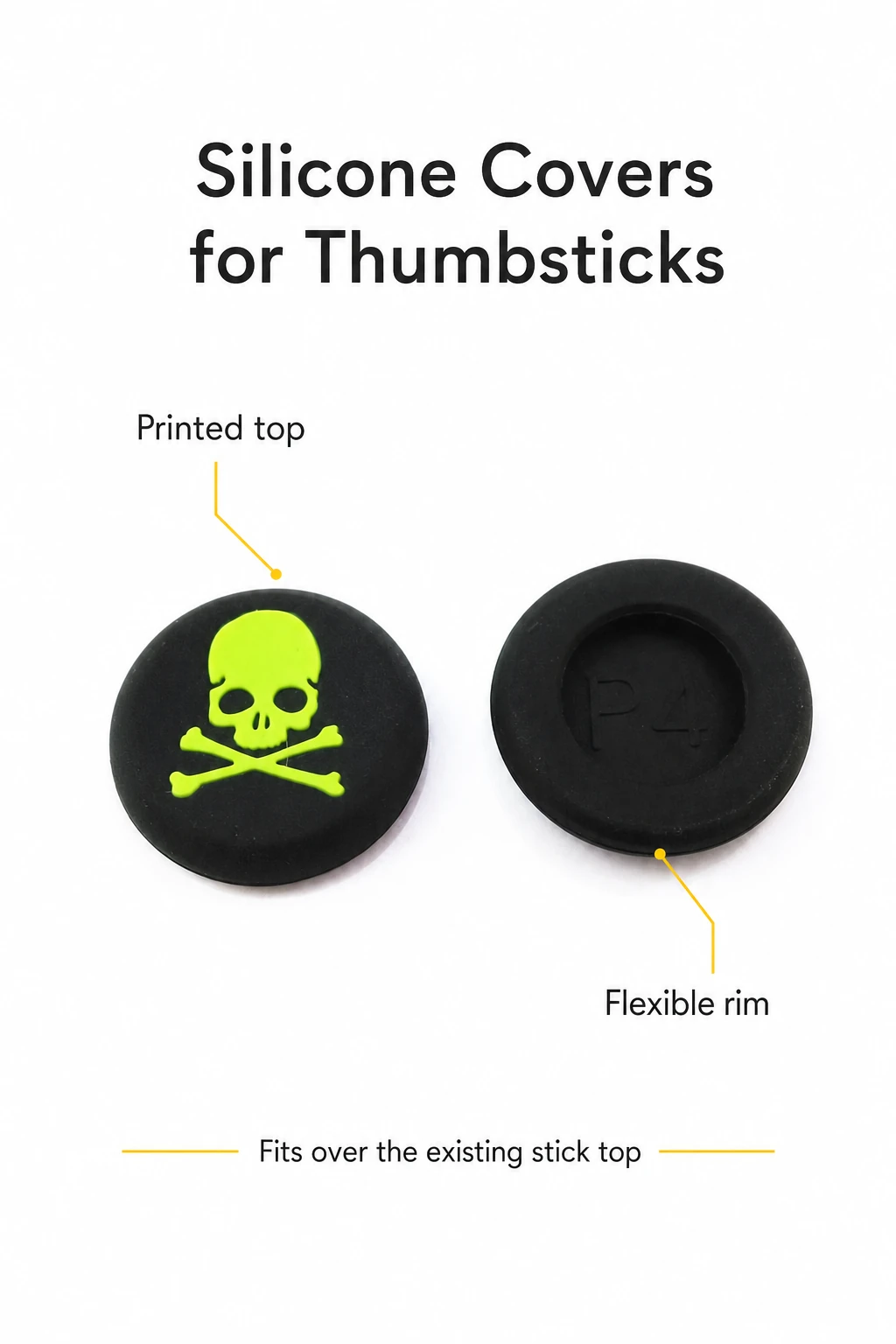 Green skull cap face and black underside with labels identifying the printed top and flexible rim
