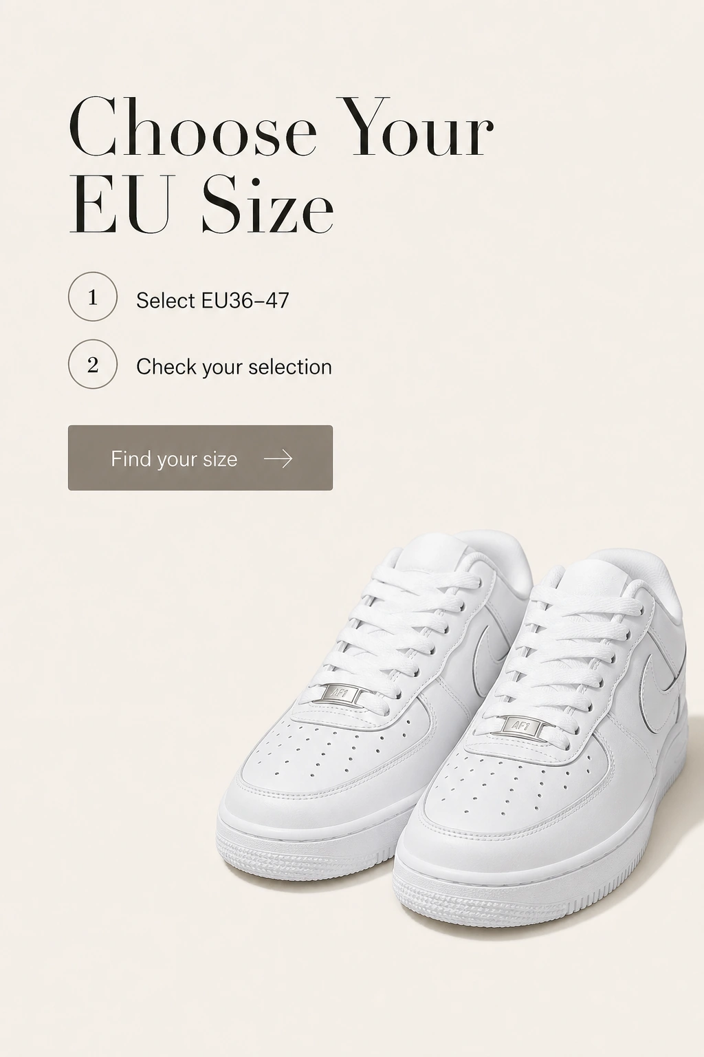 Weiße Sneaker mit Größenauswahl EU 36–47
