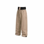 Khaki snowboard trousers shown from an angled side view