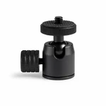 Black BH15 ball head with ridged side knob on a white background