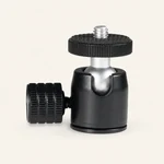 Silver ball and black mounting platform of the BH15 viewed from the side