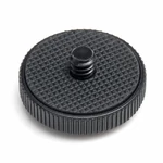 Close view of the black rubber pad and central threaded screw