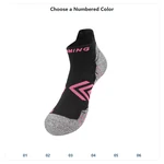 Single black ankle sock above the numbered color choices 01 to 06.