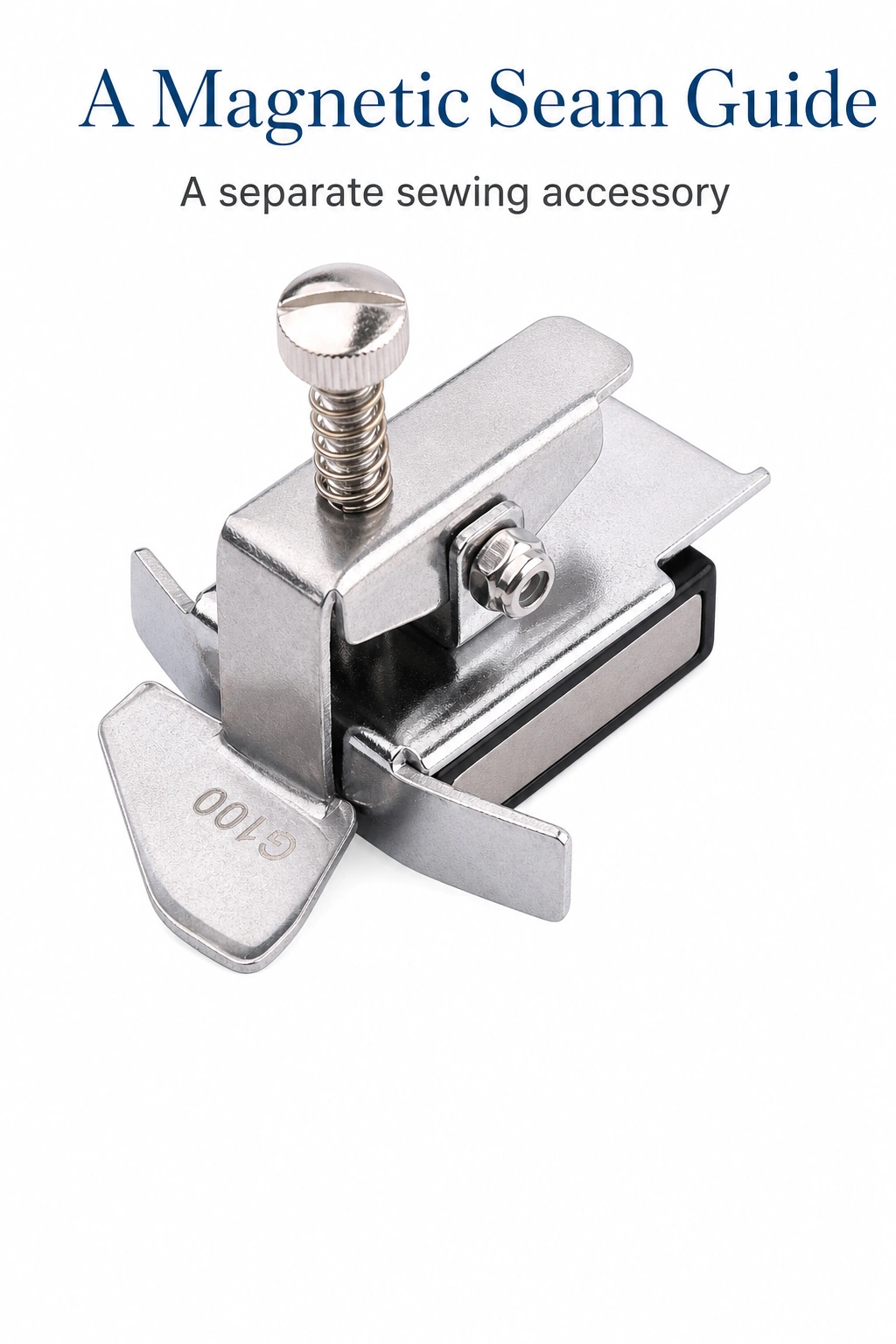 PINSEAM magnetic seam guide shown as a separate sewing accessory