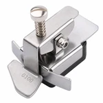 Close view of the guide's spring adjustment screw, central nut and bent wing