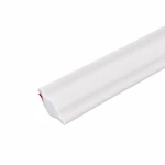 Single white BAIDE BD01 PVC trim segment on a white background, viewed at an angle.