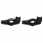 Two black cat thumb page holders, striped Tabby and plain Classic.
