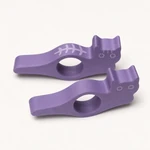 Lavender-purple pair showing striped and plain cat designs.