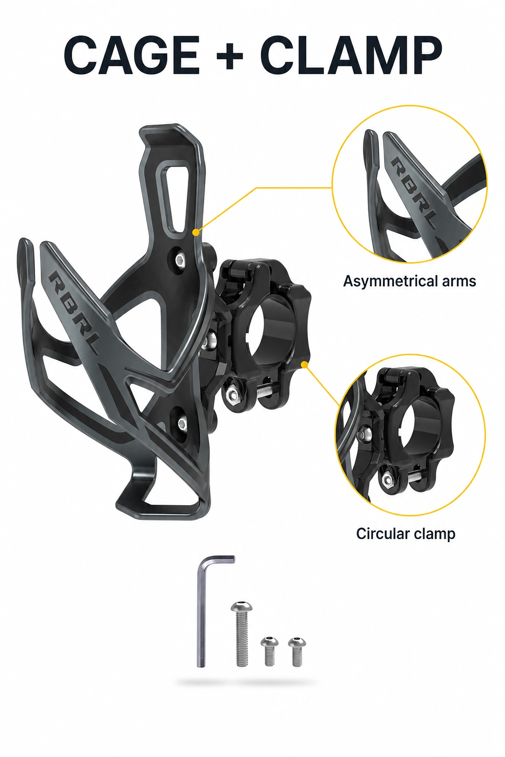 Close views of the ED-031 cage arms and circular clamp construction