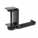 Black ruizs desk-clamp headphone holder with one foldable hanger arm, shown on white.
