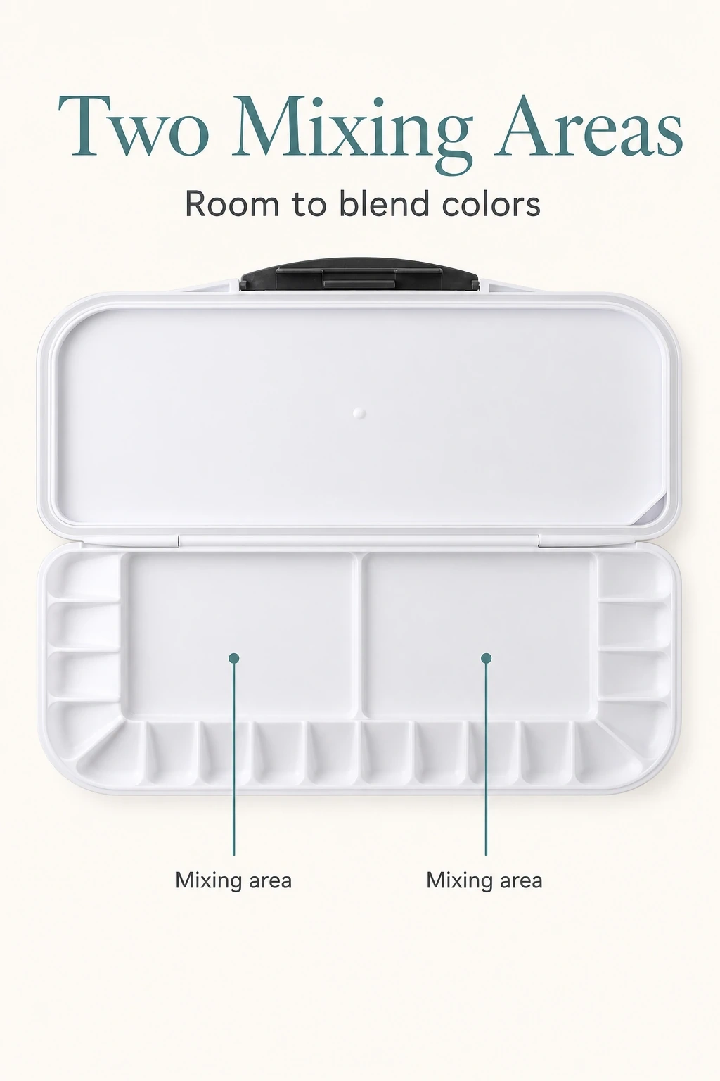 Two mixing areas inside the palette