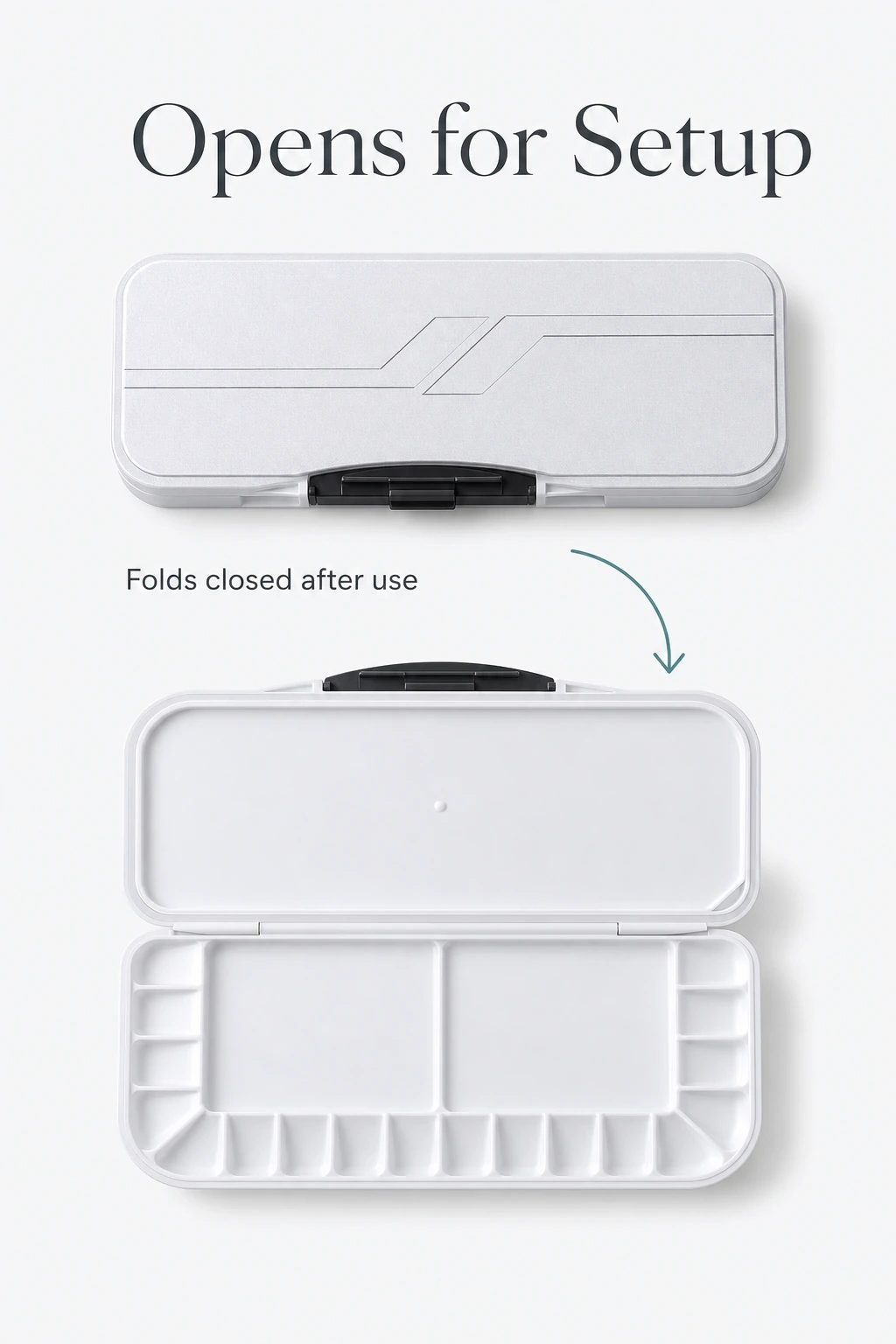 Palette shown closed and open for setup