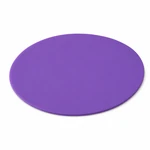 One purple round silicone gripper pad shown flat at an angle on white.