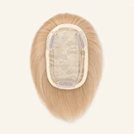Rovescio del topper biondo con base color crema e tre clip