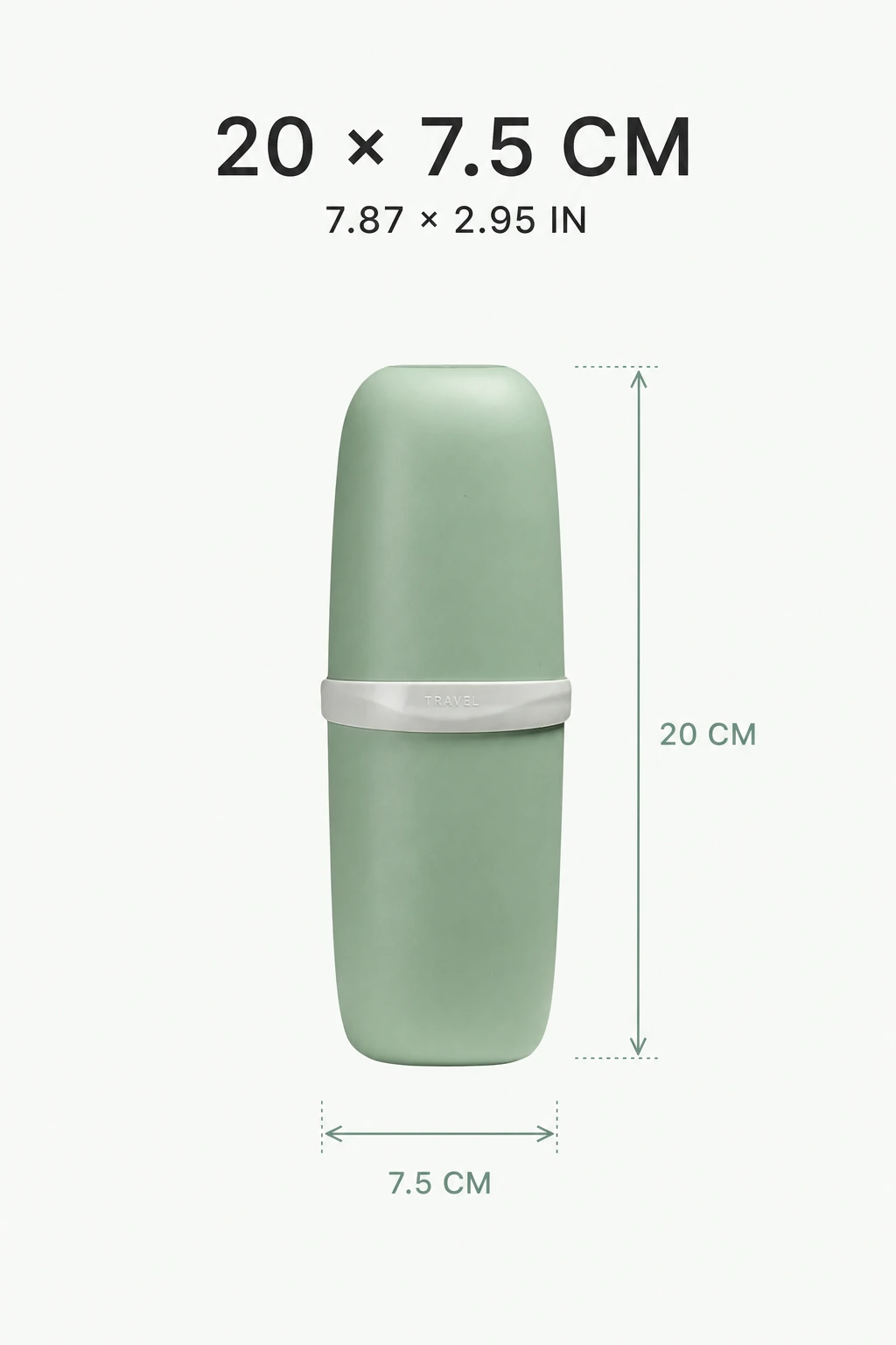 Estuche verde con líneas de 20 cm de largo y 7,5 cm de ancho