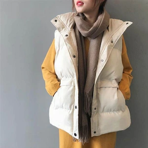 Chaleco acolchado de mujer – Marfil y negro