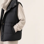 Chaleco acolchado de mujer – Marfil y negro