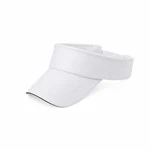 White open-top visor with curved brim on white.