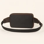 Back view of the waist bag with its attached strap laid around it