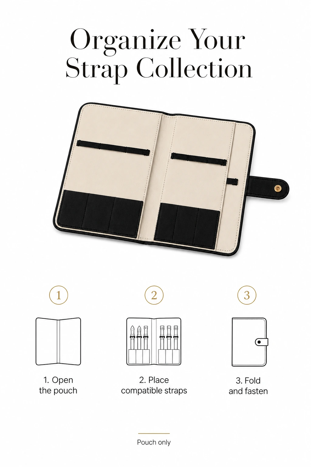 Three steps for organizing compatible watch straps